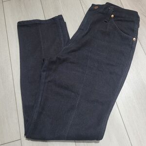Wrangler Womens Vintage Cowboy Cut Denim Jeans 28 Black Cotton Western High Rise